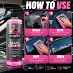 Tint-Safe Automotive Glass Cleaner – Streak-Free Pink Formula
