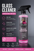 Tint-Safe Automotive Glass Cleaner – Streak-Free Pink Formula